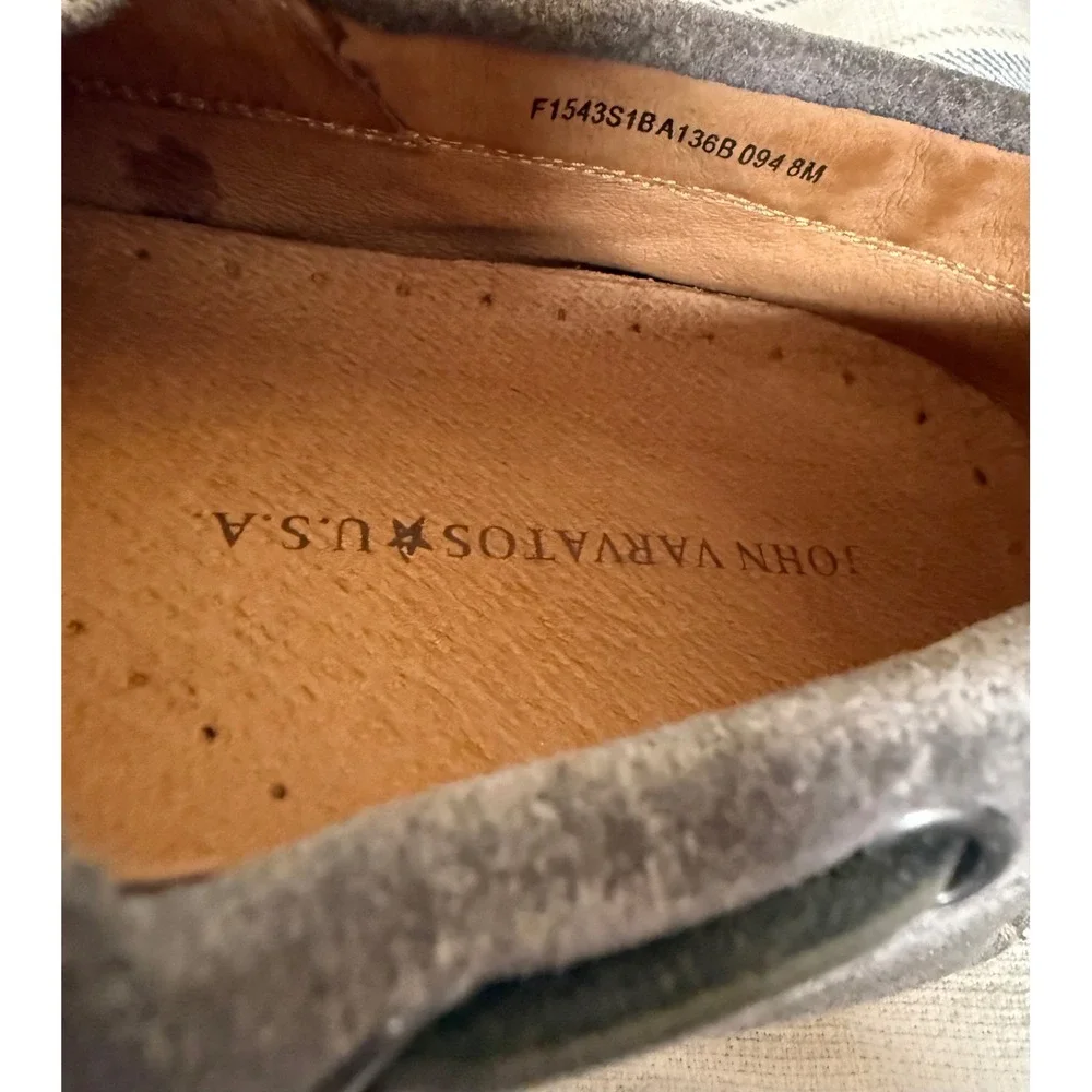John Varvatos USA Mens Suede Boat Shoes Size 8M Gray Slip-On Deck Resortwear
